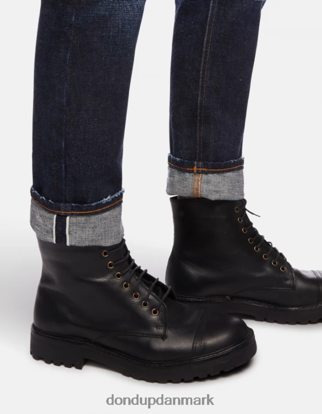 ikon jeans med regulær pasform i stiv denim med kant Mænd 0XD0D0633 blå DONDUP beklædning