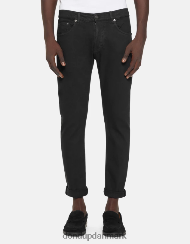 ikon jeans med regulær pasform i strækbar denim Mænd 0XD0D0581 sort DONDUP beklædning