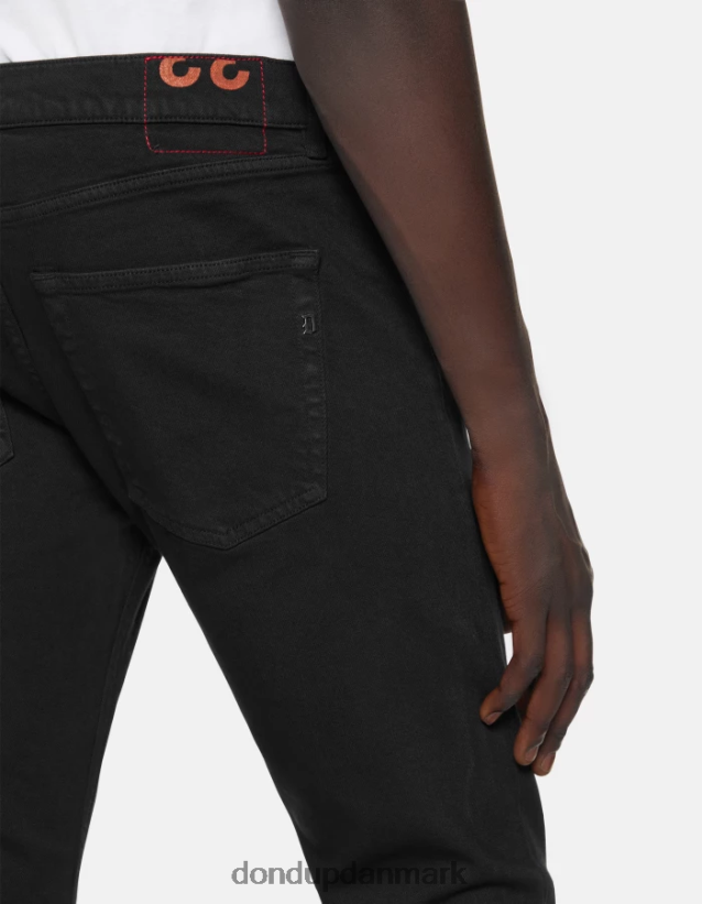 ikon jeans med regulær pasform i strækbar denim Mænd 0XD0D0581 sort DONDUP beklædning