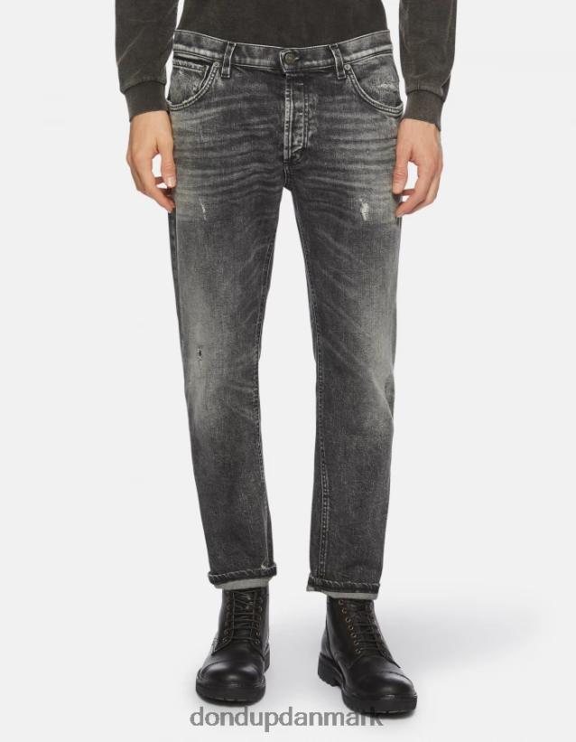 Brighton carrot-fit stretch denim jeans Mænd 0XD0D0639 sort DONDUP beklædning