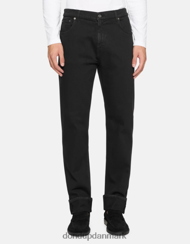 ervin loose-fit 34-tommer jeans i bull stretch denim Mænd 0XD0D0584 sort DONDUP beklædning