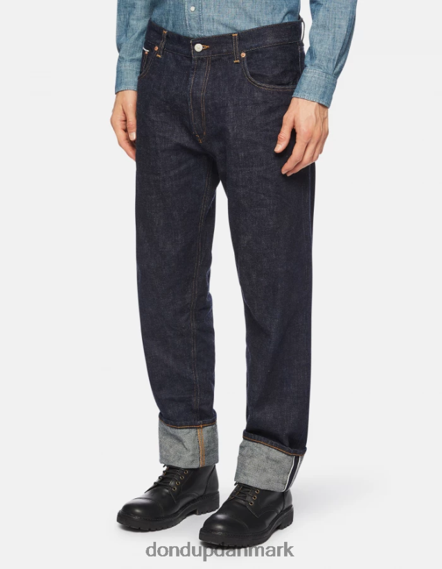 ervin loose-fit 34-tommer jeans i stiv selvedge denim Mænd 0XD0D0620 blå DONDUP beklædning