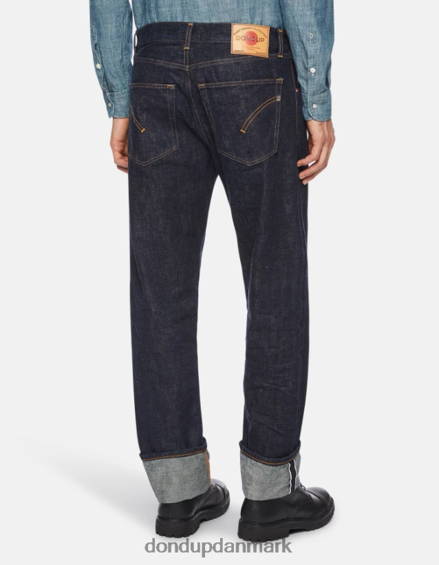 ervin loose-fit 34-tommer jeans i stiv selvedge denim Mænd 0XD0D0620 blå DONDUP beklædning