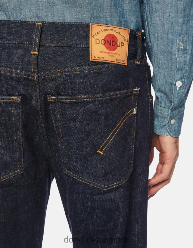 ervin loose-fit 34-tommer jeans i stiv selvedge denim Mænd 0XD0D0620 blå DONDUP beklædning