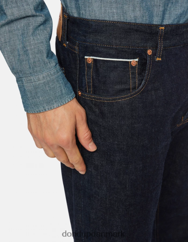 ervin loose-fit 34-tommer jeans i stiv selvedge denim Mænd 0XD0D0620 blå DONDUP beklædning