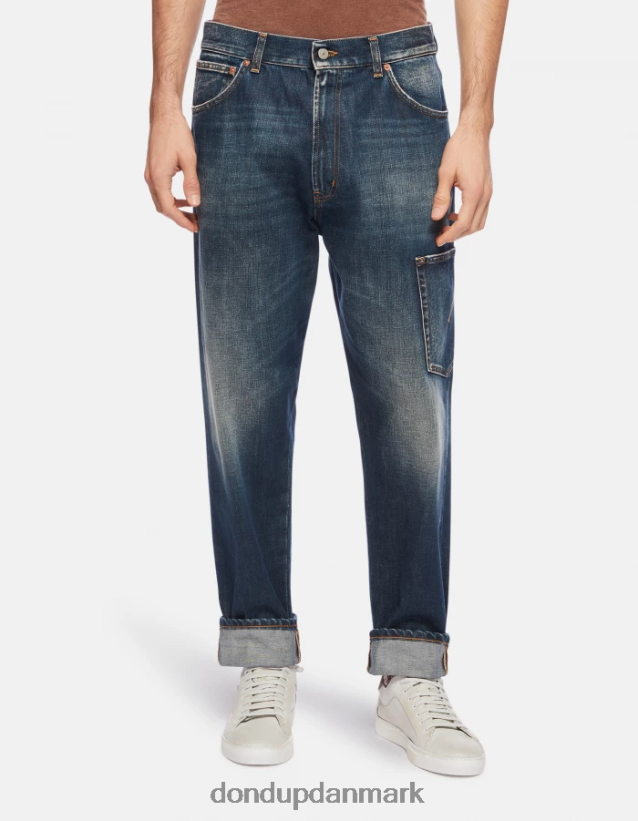 paco jeans med løs pasform i stiv denim Mænd 0XD0D0559 blå DONDUP beklædning