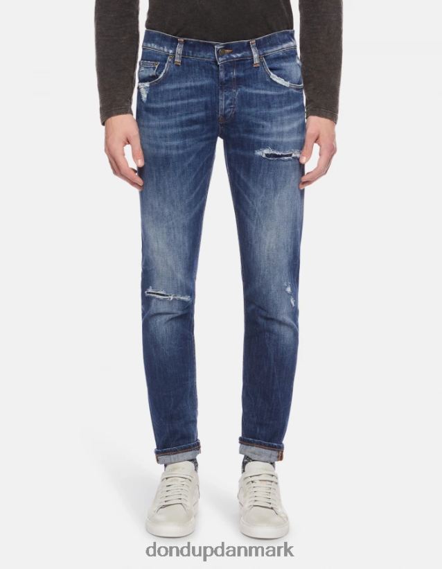 mius slim-fit 32-tommer jeans i stretchdenim Mænd 0XD0D0624 blå DONDUP beklædning