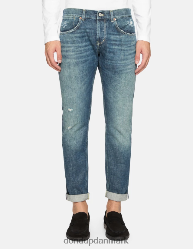 travis slim-fit jeans i stiv selvedge denim Mænd 0XD0D0574 blå DONDUP beklædning