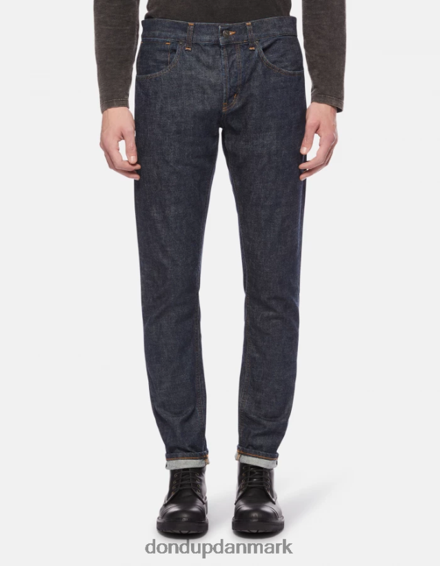 travis slim-fit jeans i stiv selvedge denim Mænd 0XD0D0608 blå DONDUP beklædning