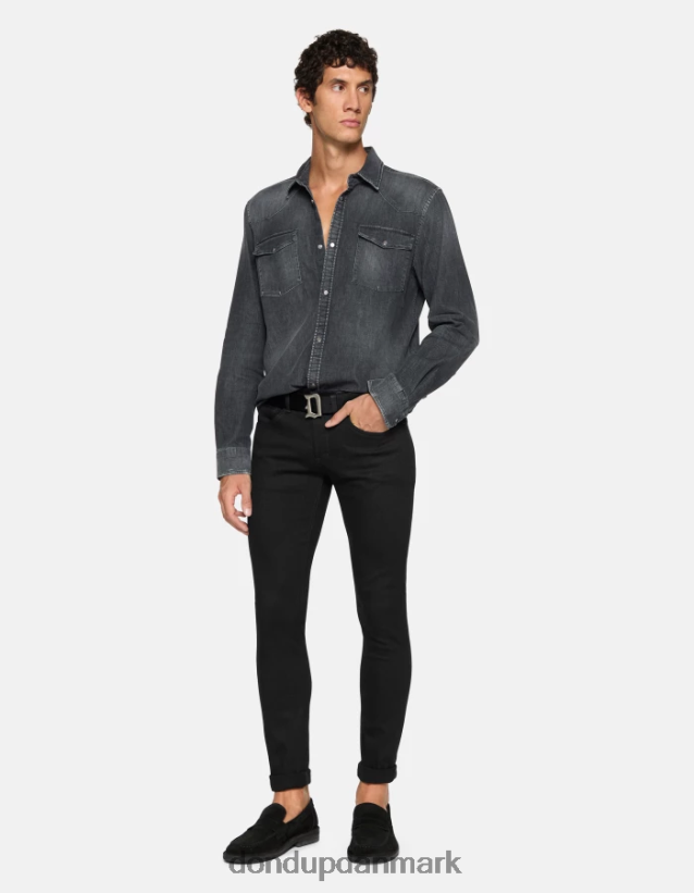 george skinny jeans i stretchdenim Mænd 0XD0D0635 sort DONDUP beklædning